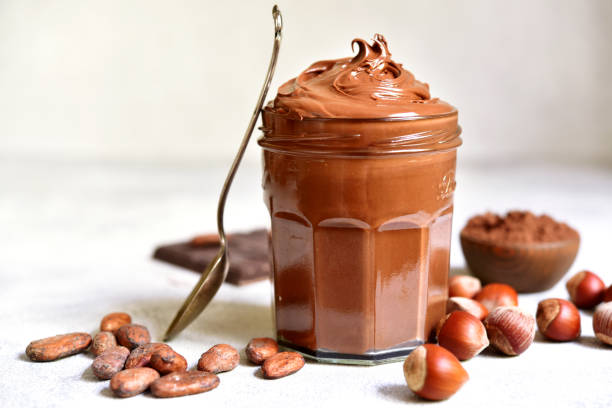 istock Homemade delicious chocolate and nut spread. 1747060192