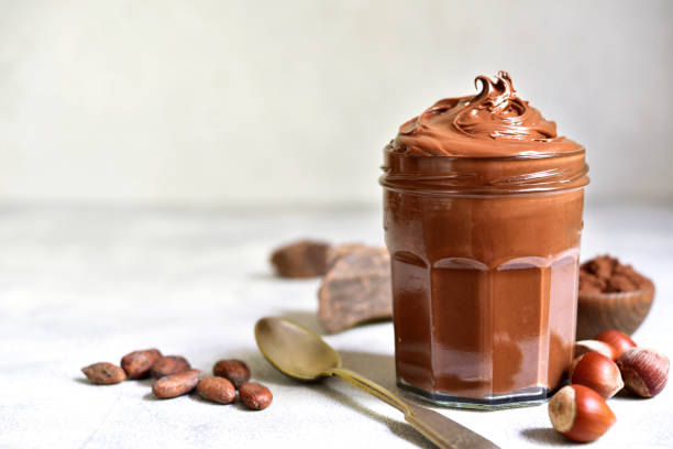 istock Homemade delicious chocolate and nut spread. 1747060783