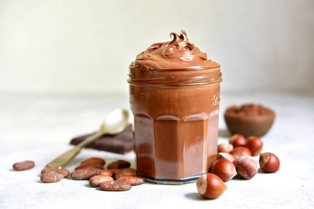 istock Homemade delicious chocolate and nut spread. 1747061080