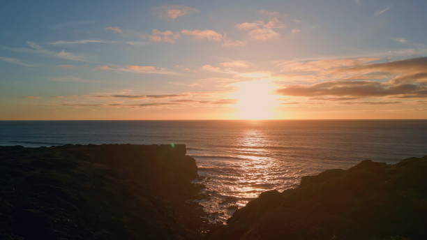 istock Cloudy evening sky sea water rippling slow motion. Ocean sunset nature horizon 1747062335