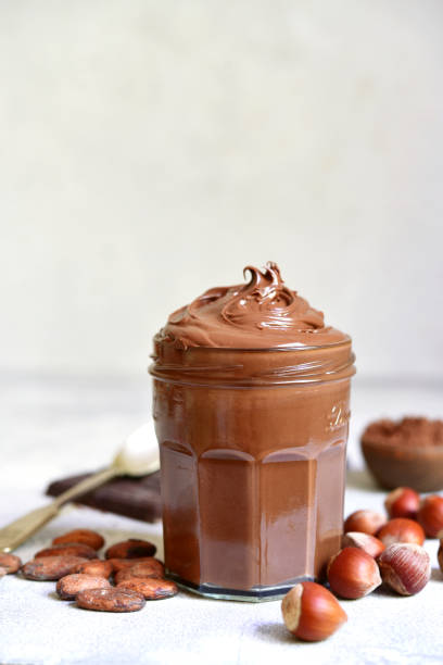 istock Homemade delicious chocolate and nut spread. 1747062353