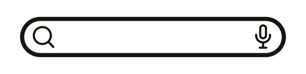 ilustraciones, imágenes clip art, dibujos animados e iconos de stock de barra de búsqueda estilo de línea de color negro aislado en el fondo - cuadro de búsqueda