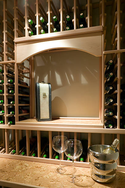 istock wine cellar room basement storage bottles stacked 174706328