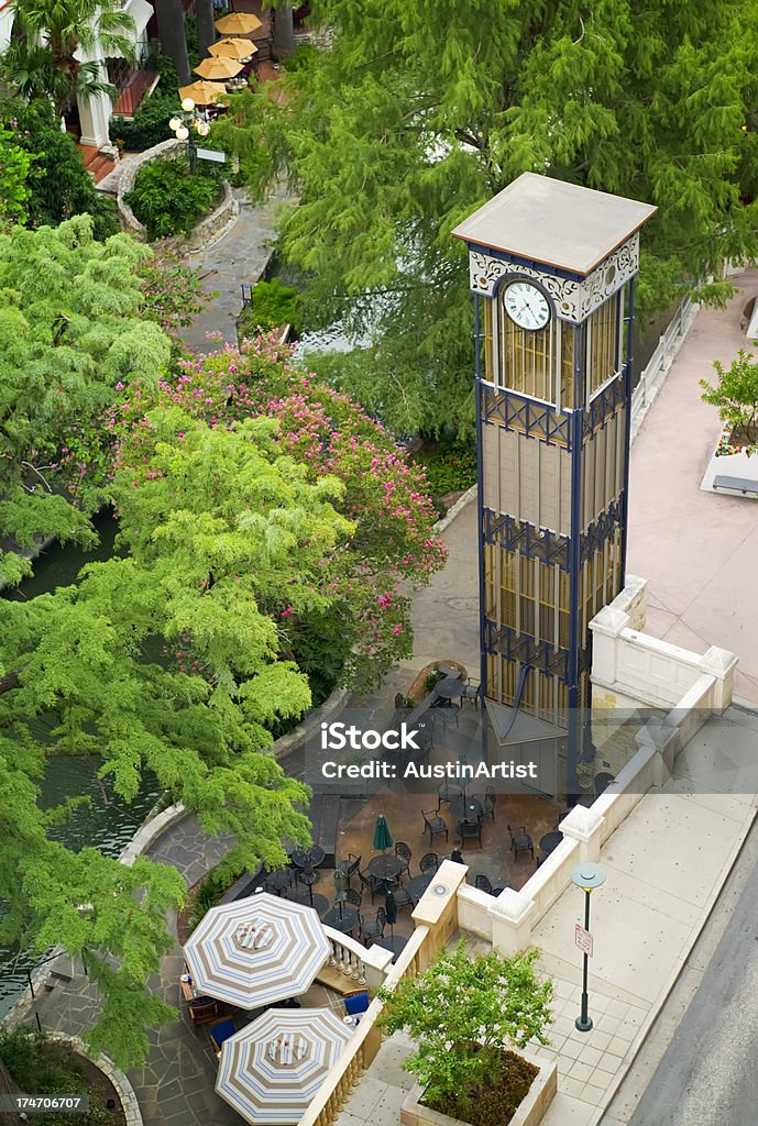 샌안토니오 리버 워크 시계탑 - 로열티 프리 산 안토니오 스톡 사진