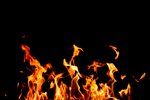 Pure flame border isolated on black background