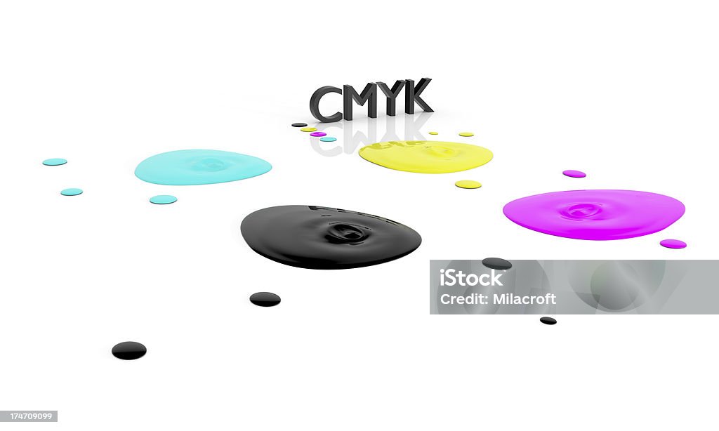 inks CMYK líquido - Foto de stock de Gota - Líquido royalty-free