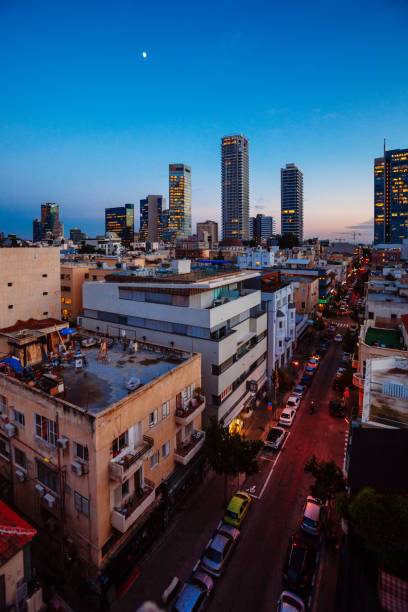 City view at dusk. Tel Aviv, Israel