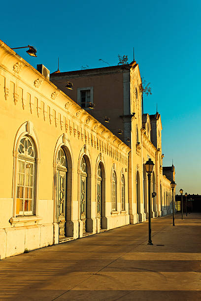 istock Old boats and train station. 174711179