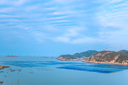 Pingtan Island, Fuzhou City, Fujian Province-Wind turbines at sea