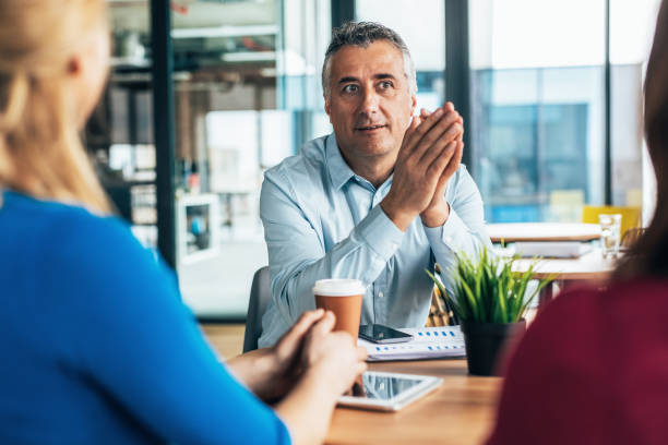 istock Businesspeople Having Meeting In A Restaurant 1747246930