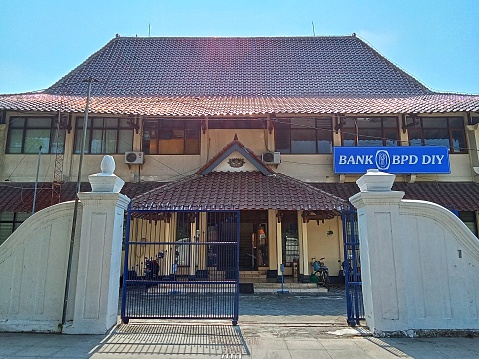 Yogyakarta, Indonesia : October 11, 2023 : BPD DIY bank building in the city of yogyakarta
