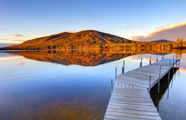 Moose Pond is located in the towns of Bridgton, Denmark and Sweden, in the state of Maine.  Pleasant Mountain Ski Area, a ski resort, are located on the pond.
