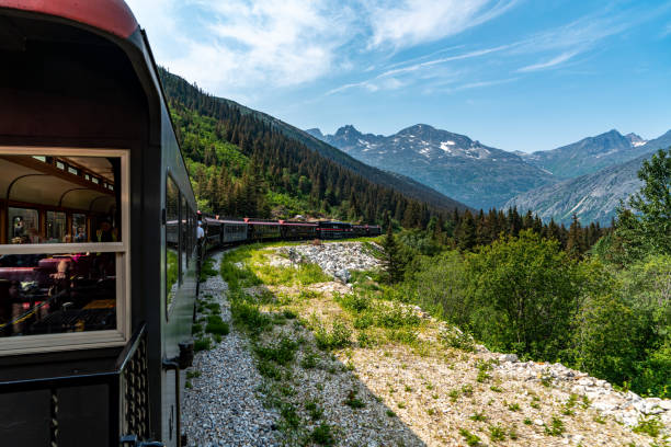 istock White Pass Summit excursion tour train in the mountains, Alaska, USA. 1747314578