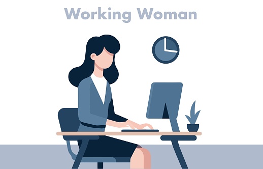 I envisioned a woman working in an office.