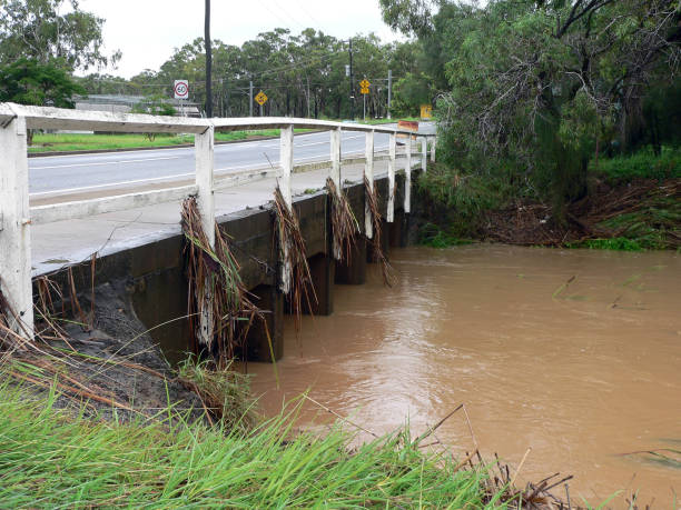 istock Bridge with debris after flood waters have receded during a storm 1747384731