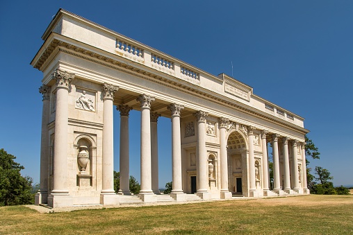 The colonnade on Rajstna is a romantic classicist gloriet near Valtice town, local name is Kolonada na Rajstne, Lednice and Valtice area, South Moravia, Czech Republic