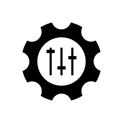 Setup and setting icon.Customisation vector simple icon.Customize vector icon, settings symbol.Gears icon.Gear wheel line black icons .