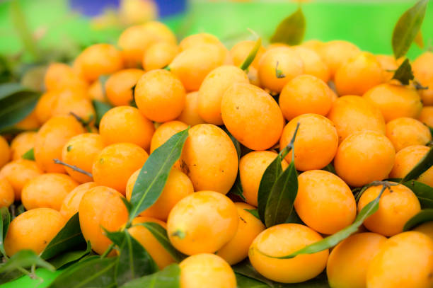 Fresh Plum mango fruit on the stand at the market Fresh Plum mango fruit on the stand at the market, Thailand. griff stock pictures, royalty-free photos & images