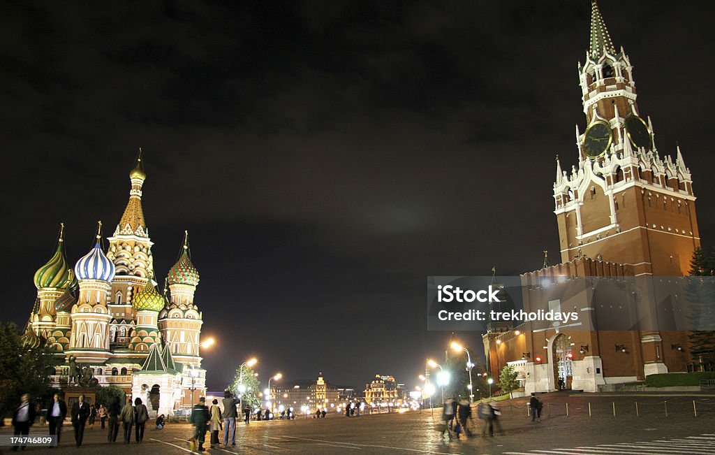 & São Basílio o Kremlin de Moscovo-noite de 1 - Royalty-free Basílica Foto de stock