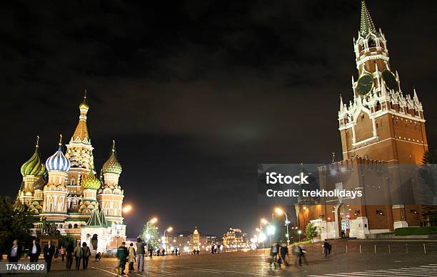 São Basílio O Kremlin De Moscovonoite De 1 - Fotografias de stock e mais imagens de Basílica - Basílica, Capitais internacionais, Catedral