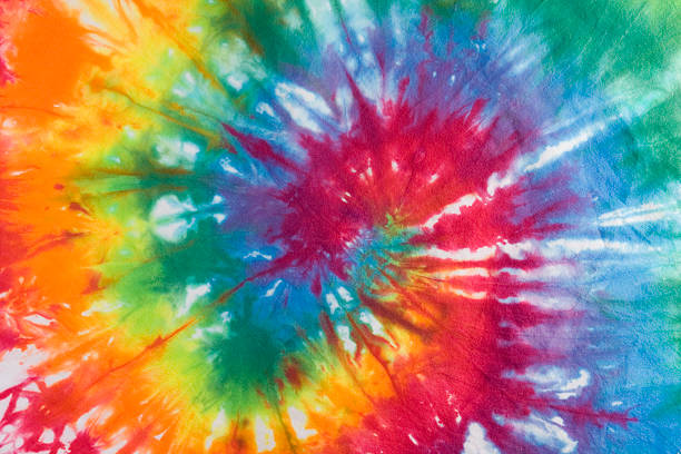 imprimé tie dye tissu, années 1960 et 1970 psychédélique style hippie fond textile - 1960’s photos et images de collection