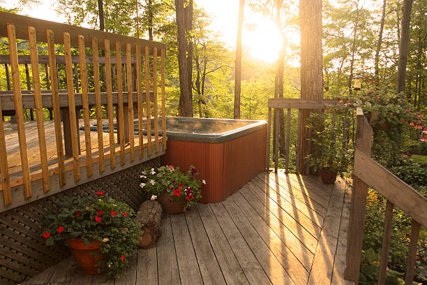 istock Deck and Outdoor Hot Tub 174748643