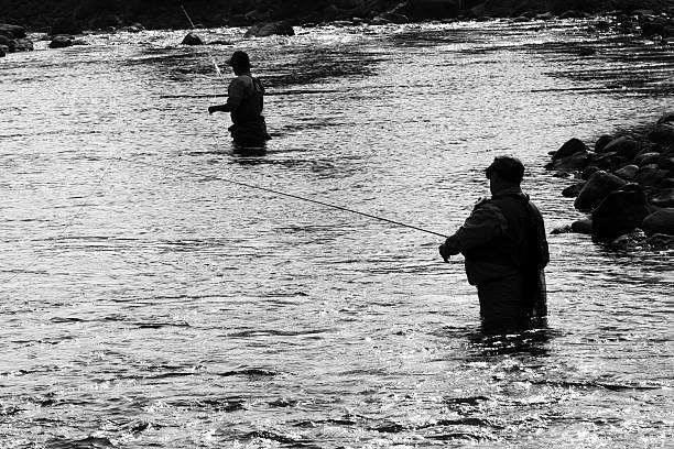 sylwetka baszta - fishing rod fishing fishing reel casting zdjęcia i obrazy z banku zdjęć