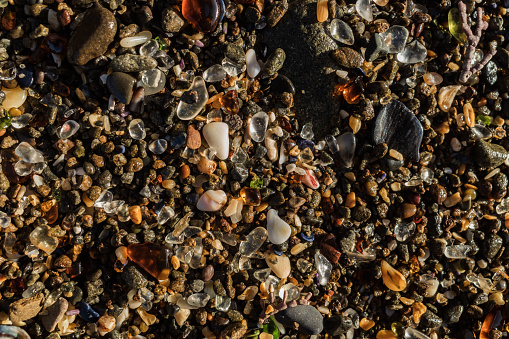 Glass Beach in the Pacific Coast. Fort Bragg, California, usa. High quality photo