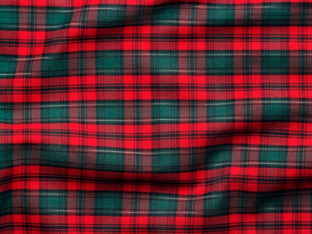 textura de fundo de férias - plaid textile christmas pattern - fotografias e filmes do acervo