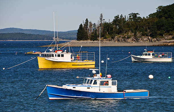 istock Three Maine Lobster Boats 174749227