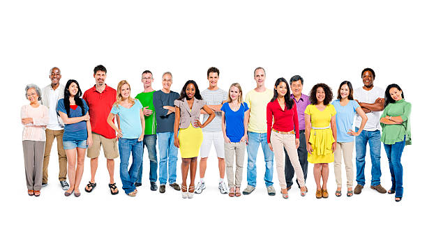 istock Multi ethnic group of happy people standing together 174749647
