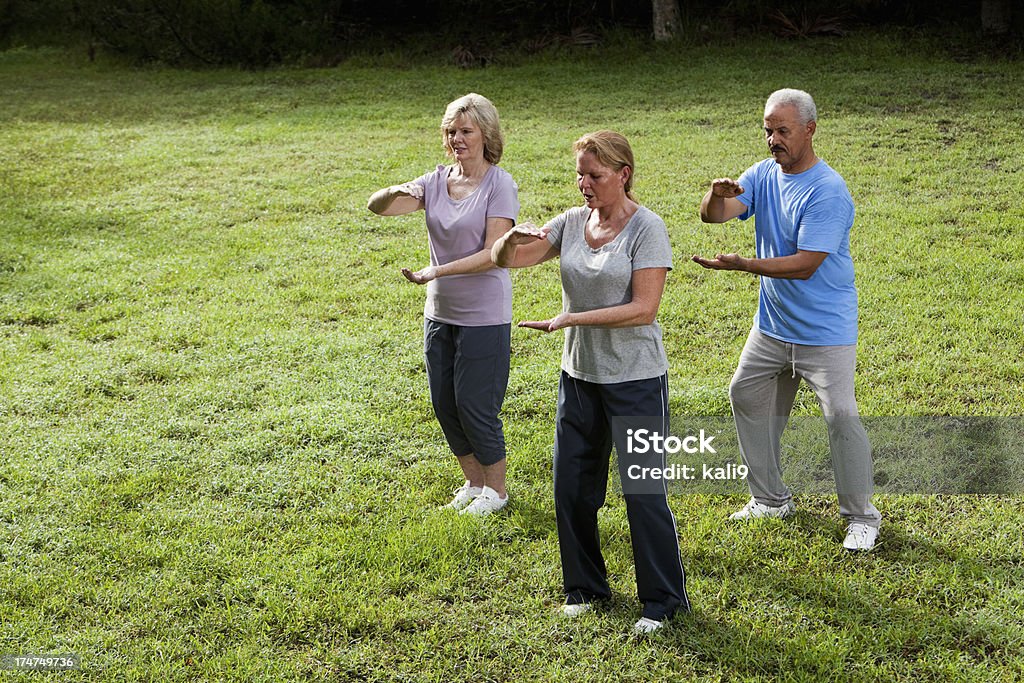 Tai chi klasy - Zbiór zdjęć royalty-free (Starsi mężczyźni)