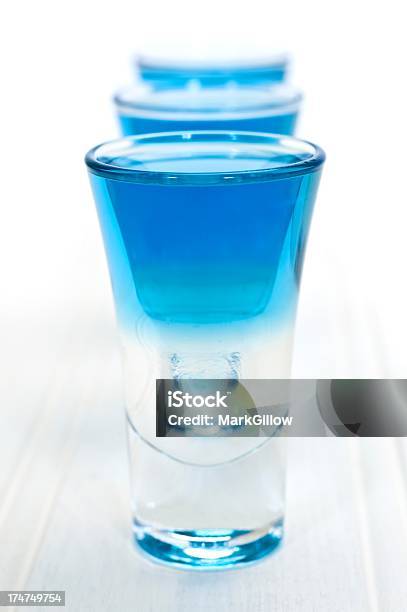 Blue Shot Drink Stock Photo - Download Image Now - Blue Curacao, Shot Glass, Alcohol - Drink