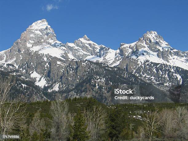 Góra Grand Teton Zakres Poziomej - zdjęcia stockowe i więcej obrazów Ameryka - Ameryka, Ameryka Północna, Chłodny