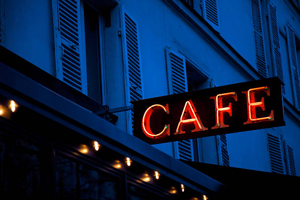 istock Cafe restaurant neon sign 174750274