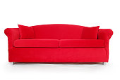 Big Red Couch on a White Background