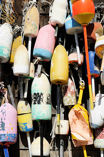 istock Colorful used buoys 174750803