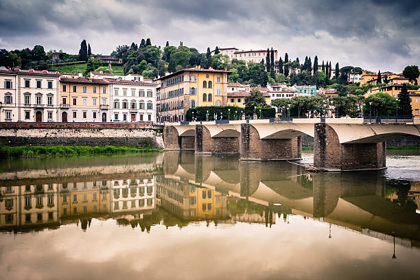 Stormy Day over the Arno River in Firenze, Italy