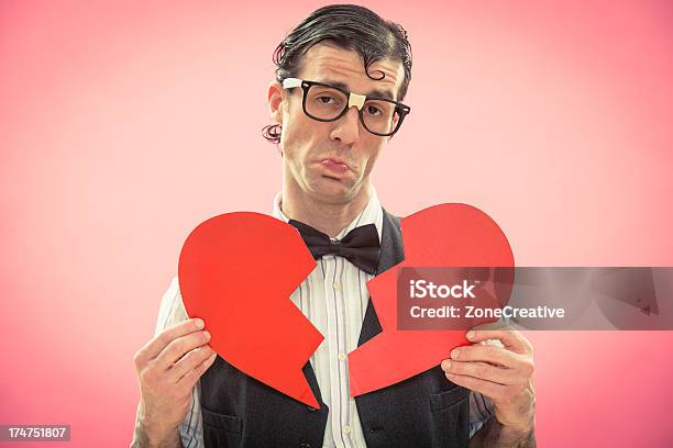 Nerd Courting His Girlfriend In Valentine Day Stock Photo - Download Image Now - Affectionate, Beautiful People, Beauty