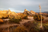 Golden Light at Vasquez Rocks, California Desert Landscape