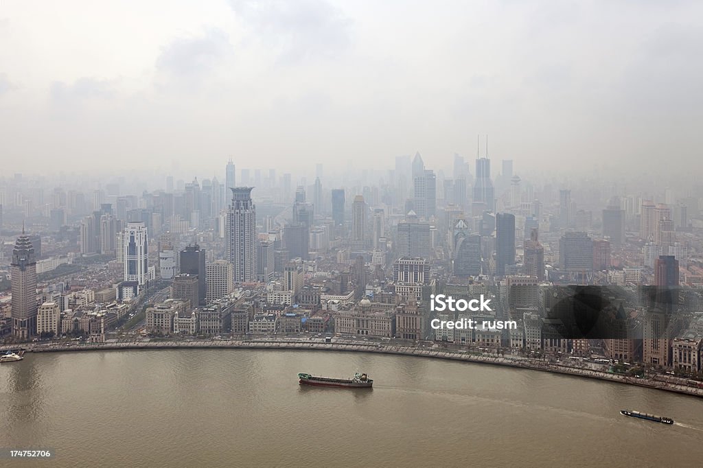 Shanghai smog - Foto stock royalty-free di A mezz'aria