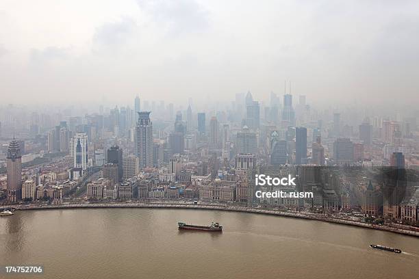 Shanghai Smog Stock Photo - Download Image Now - Aerial View, Air Pollution, Asia