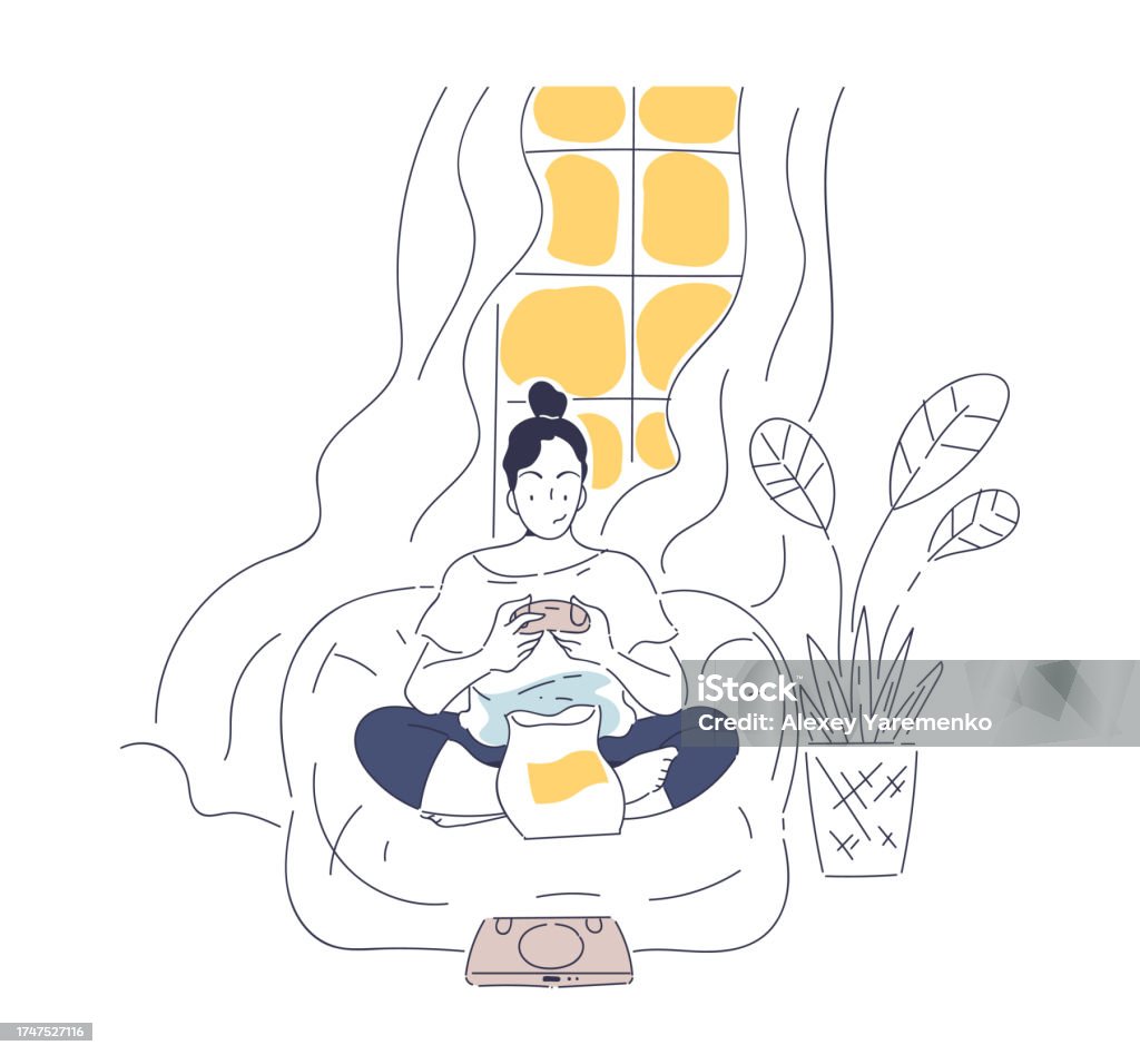 Living Single Vector Image Happy Single Life Linear Vector Concept Stock Illustration - Download ...