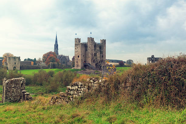 castillo trim ruinas en irlanda - republic of ireland irish culture old ancient fotografías e imágenes de stock