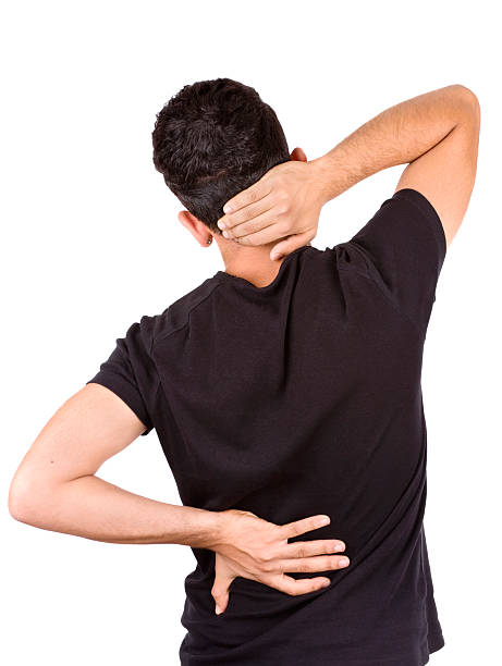 Neck and back pain stock photo