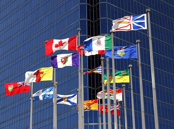 flags_canada_provincial - canada provinces flag vancouver fotografías e imágenes de stock