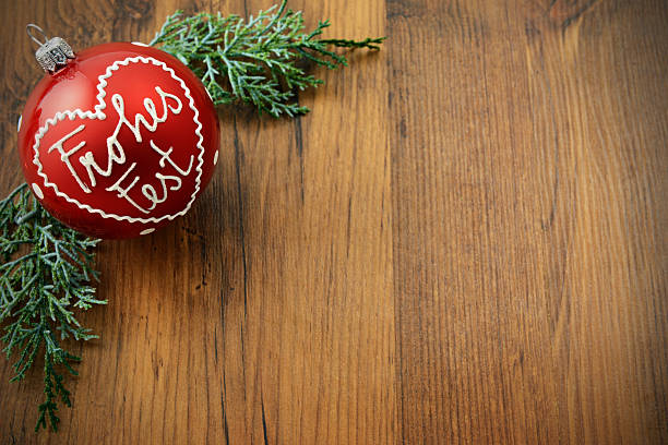 istock Merry Christmas Ornaments on wooden table copy space 174753880