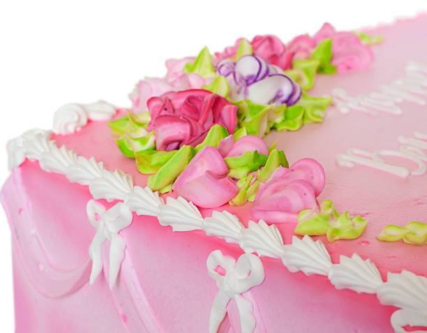 istock Pink Flower Icing Detail on Cake 174754092