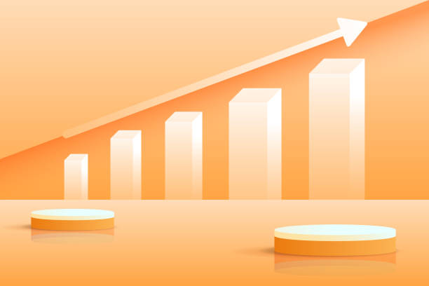 istock Set orange yellow 3d object cylinder pedestal podium display gradient color minimal scene showroom 1747542443
