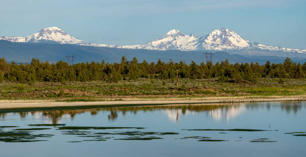 Panoramic View of Oregon's Three Sisters Mountains